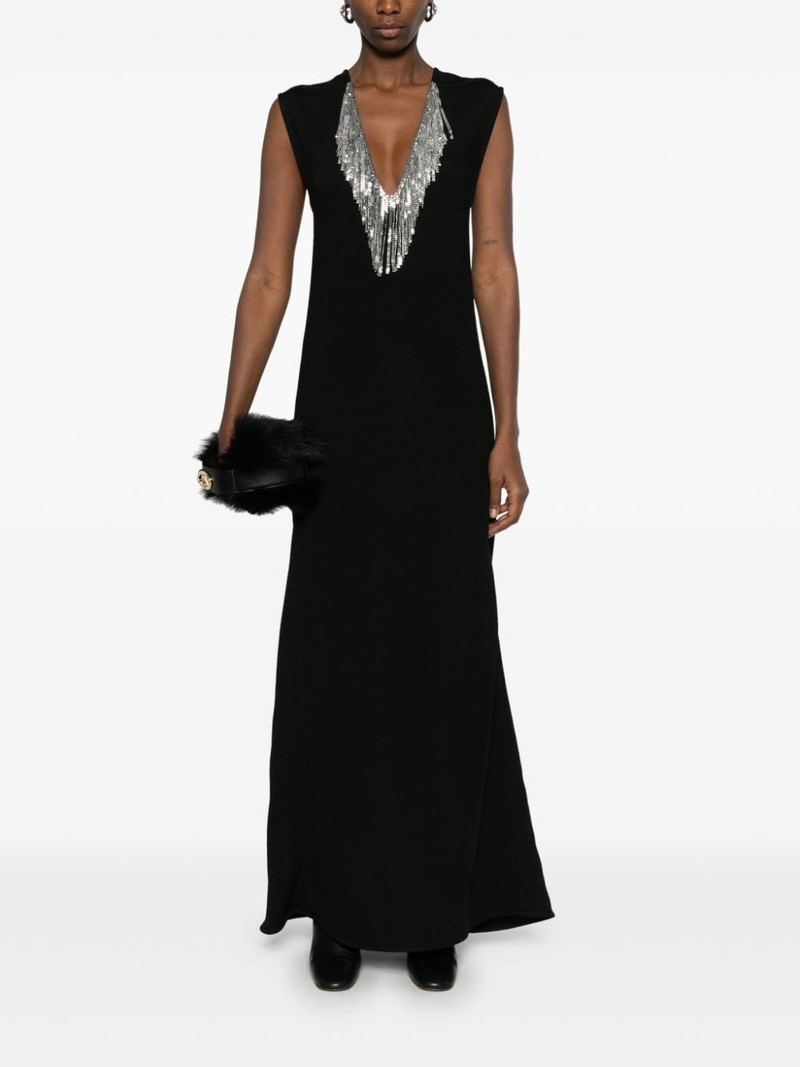 Jil Sander fringed-mesh maxi dress outlook