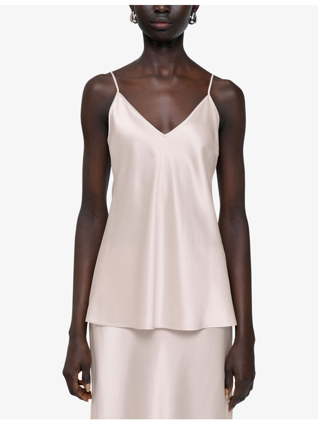 Clea V-Neck Silk-Satin Camisole Top - 3