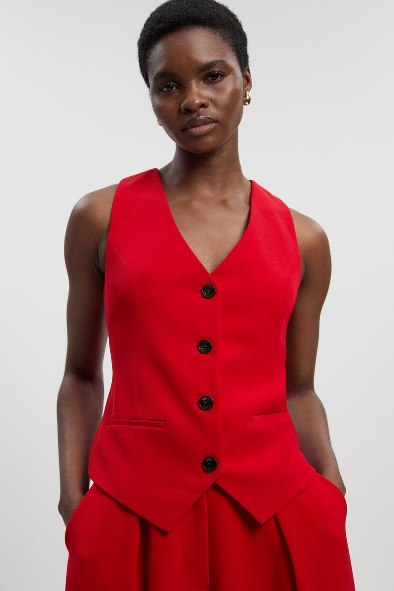 KAREN MILLEN Soft Tailored Corset Back Detail Waistcoat outlook