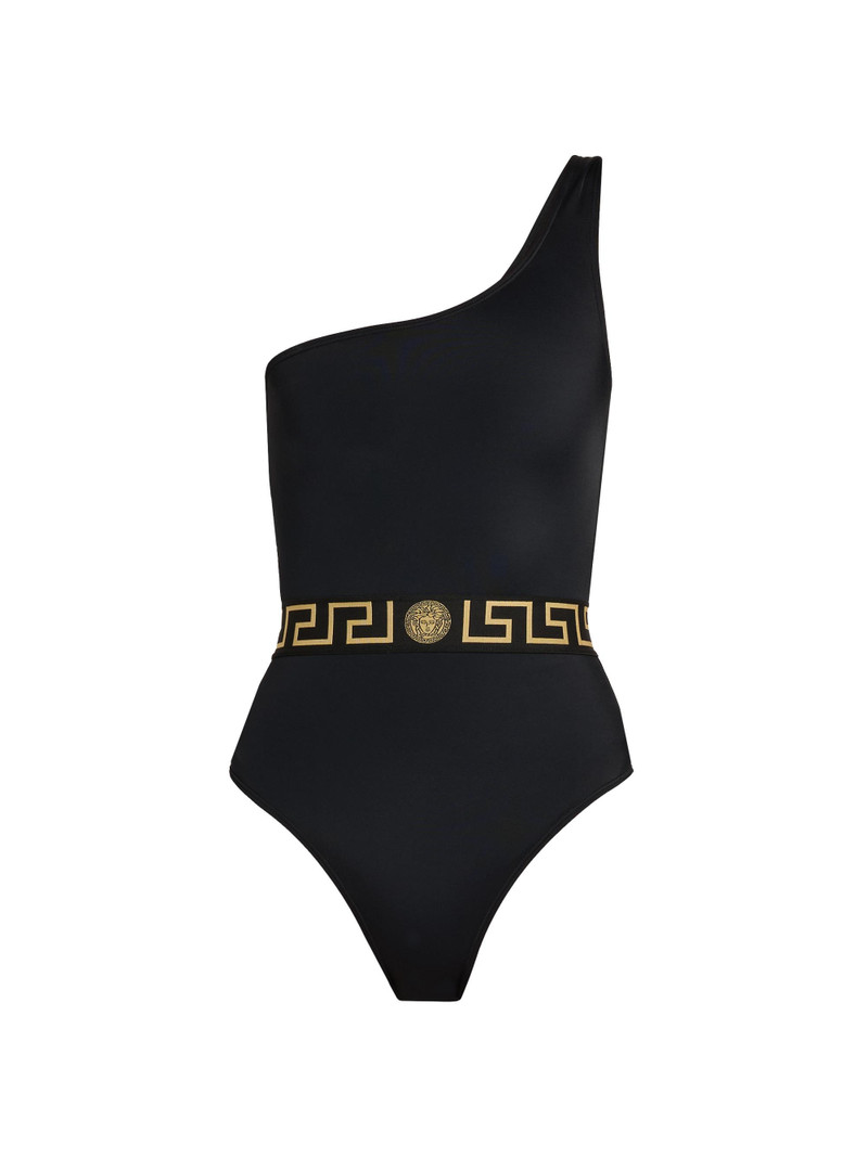 Women's Logo One-Shoulder One-Piece Swimsuit - Black 1
