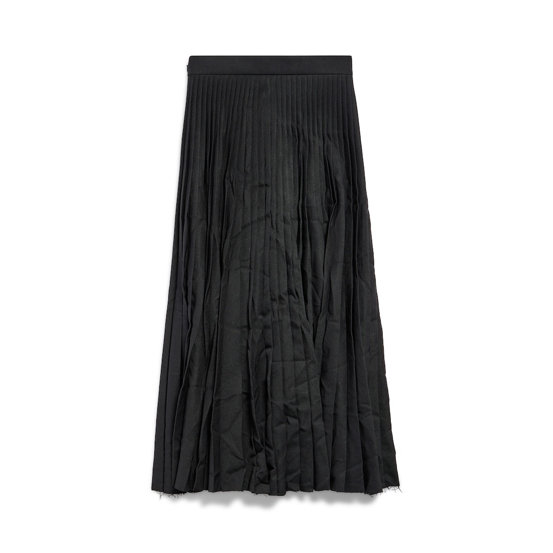 Women's Creased Pleated Skirt in Black - 6