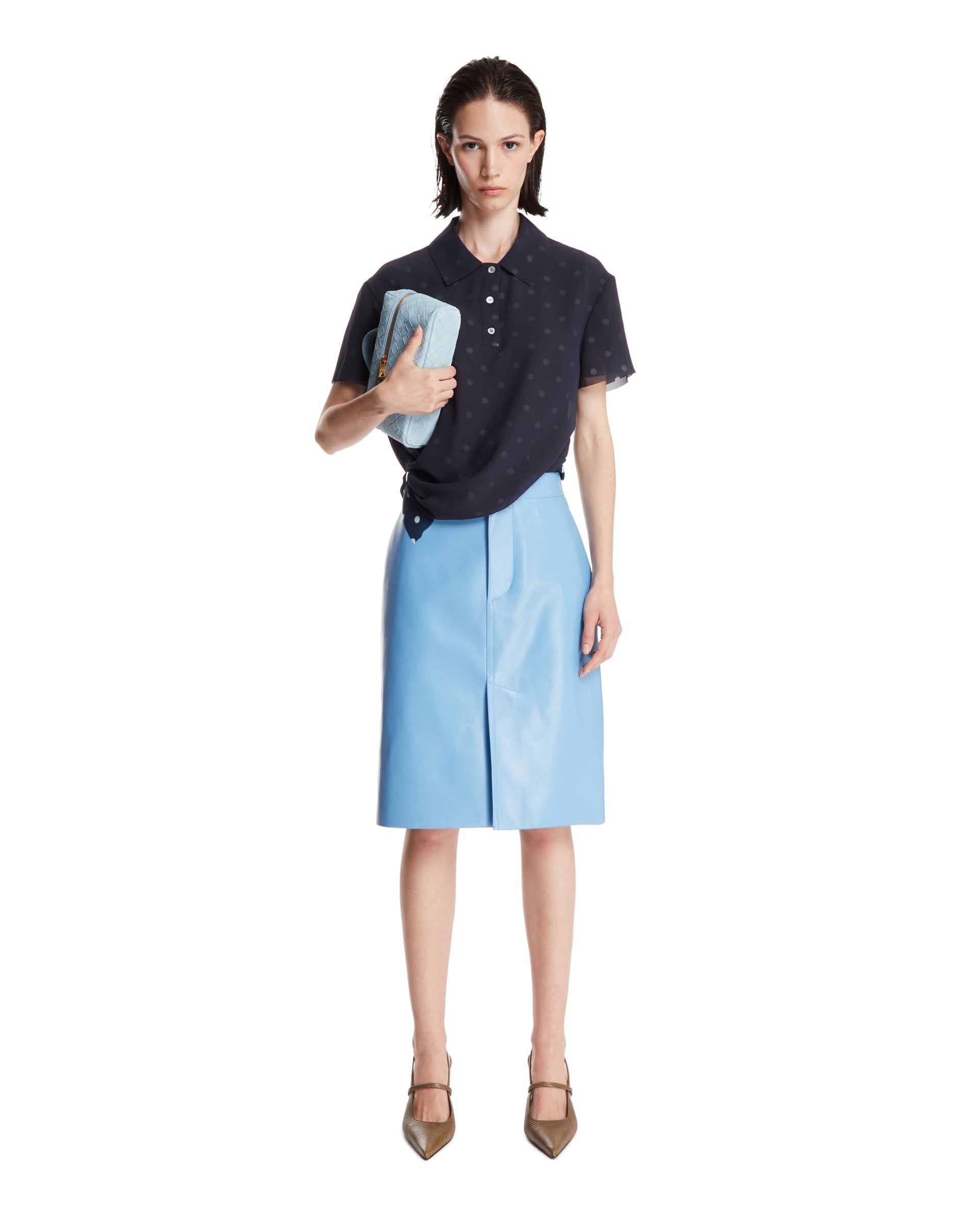 Blue Leather Skirt - 2
