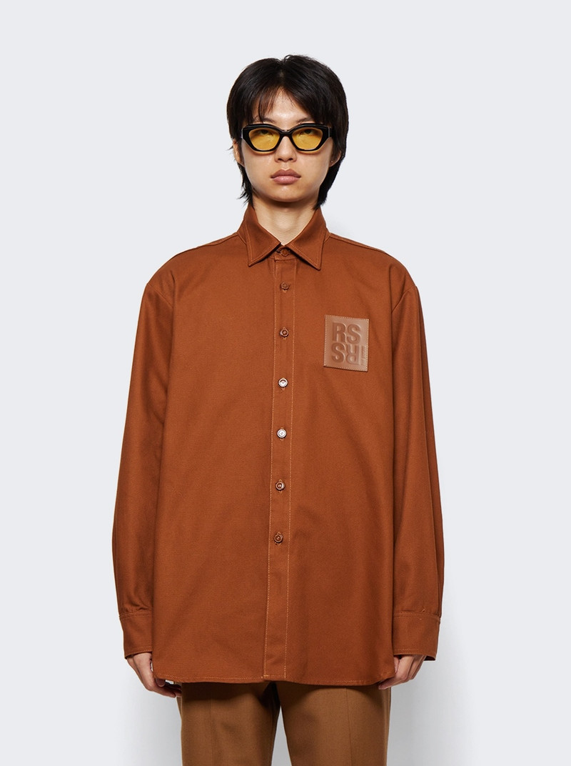 Straight Fit Denim Shirt Dark Brown 3