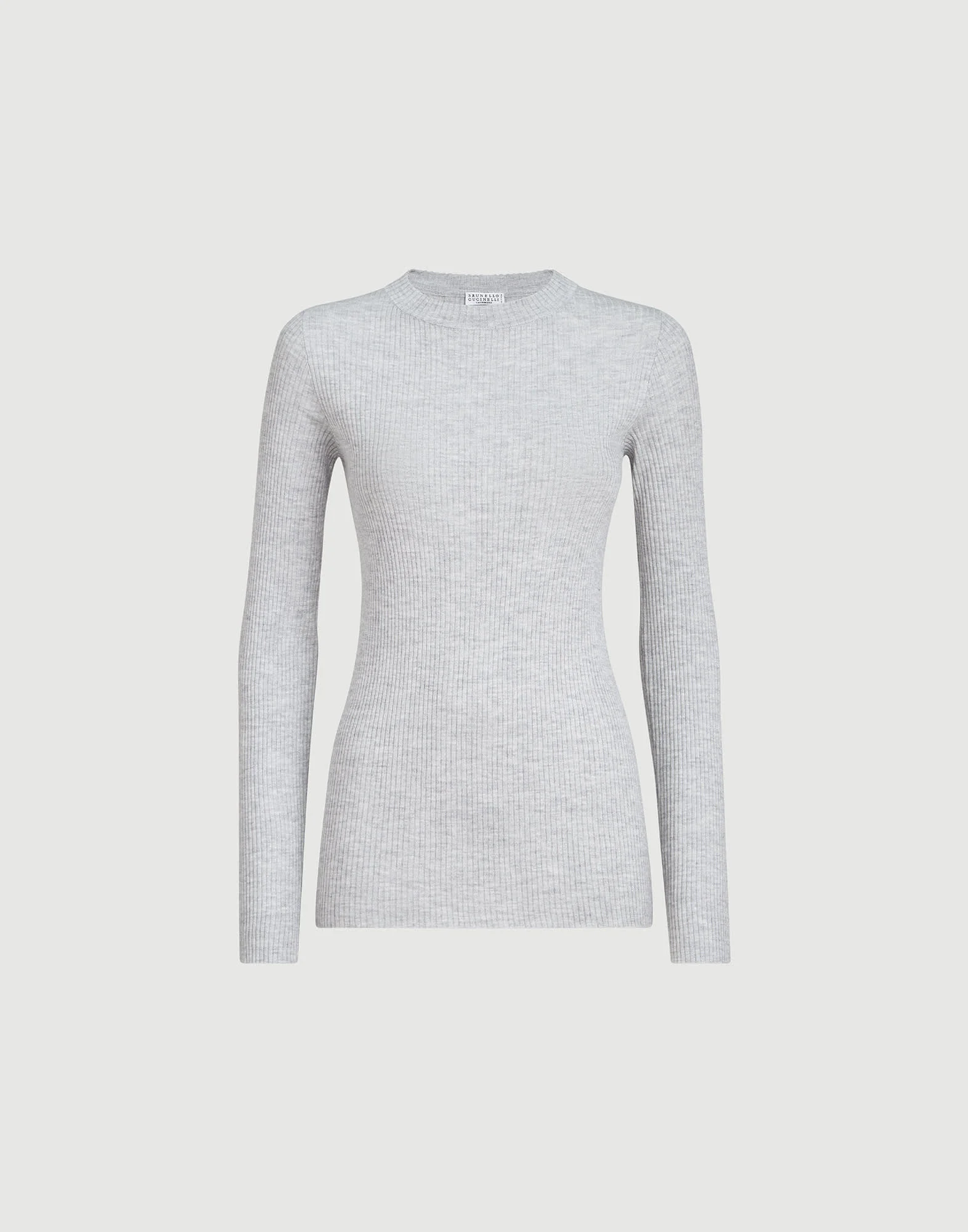 Sparkling cashmere and silk rib knit lightweight sweater - 1