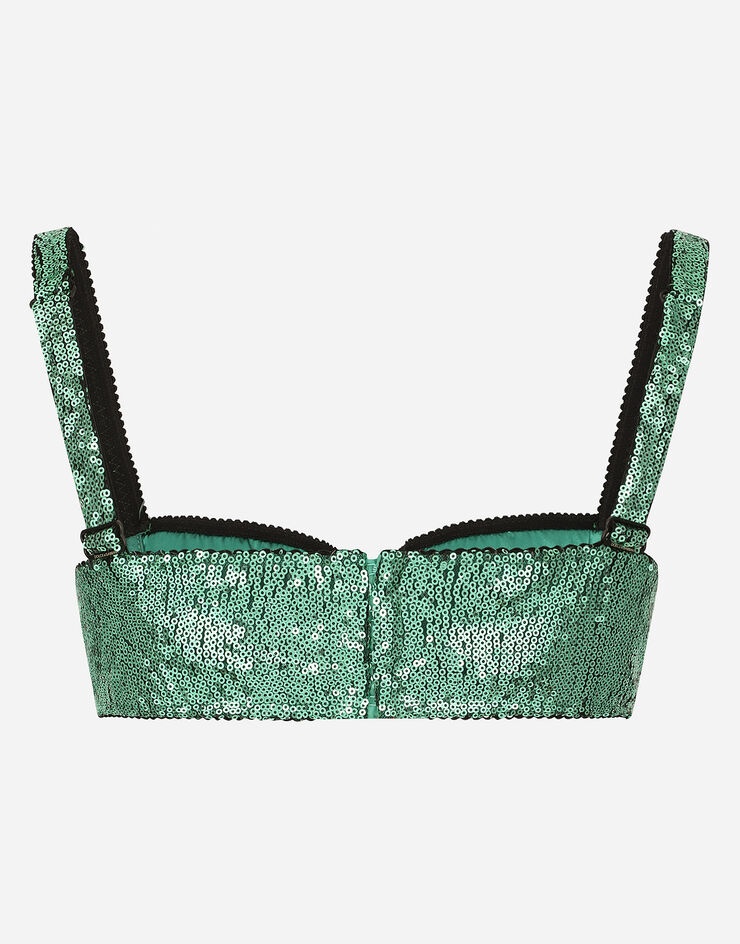 Sequined semi-padded balconette bra - 3