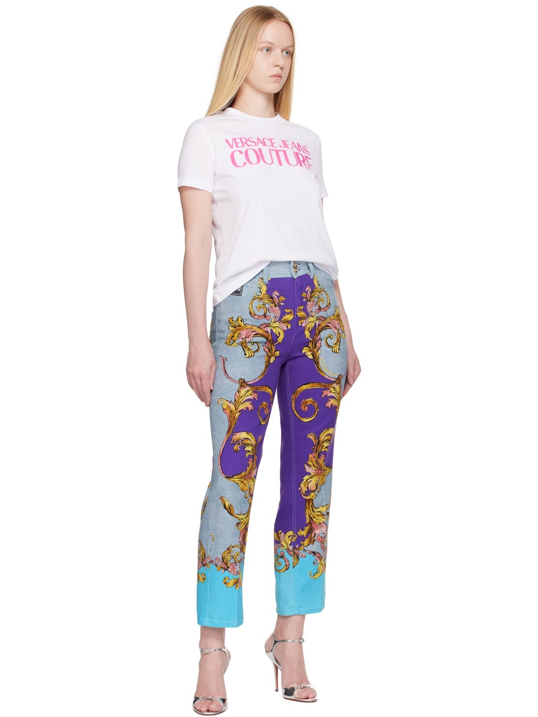 Multicolor Outline Barocco Slim-Fit Jeans - 4