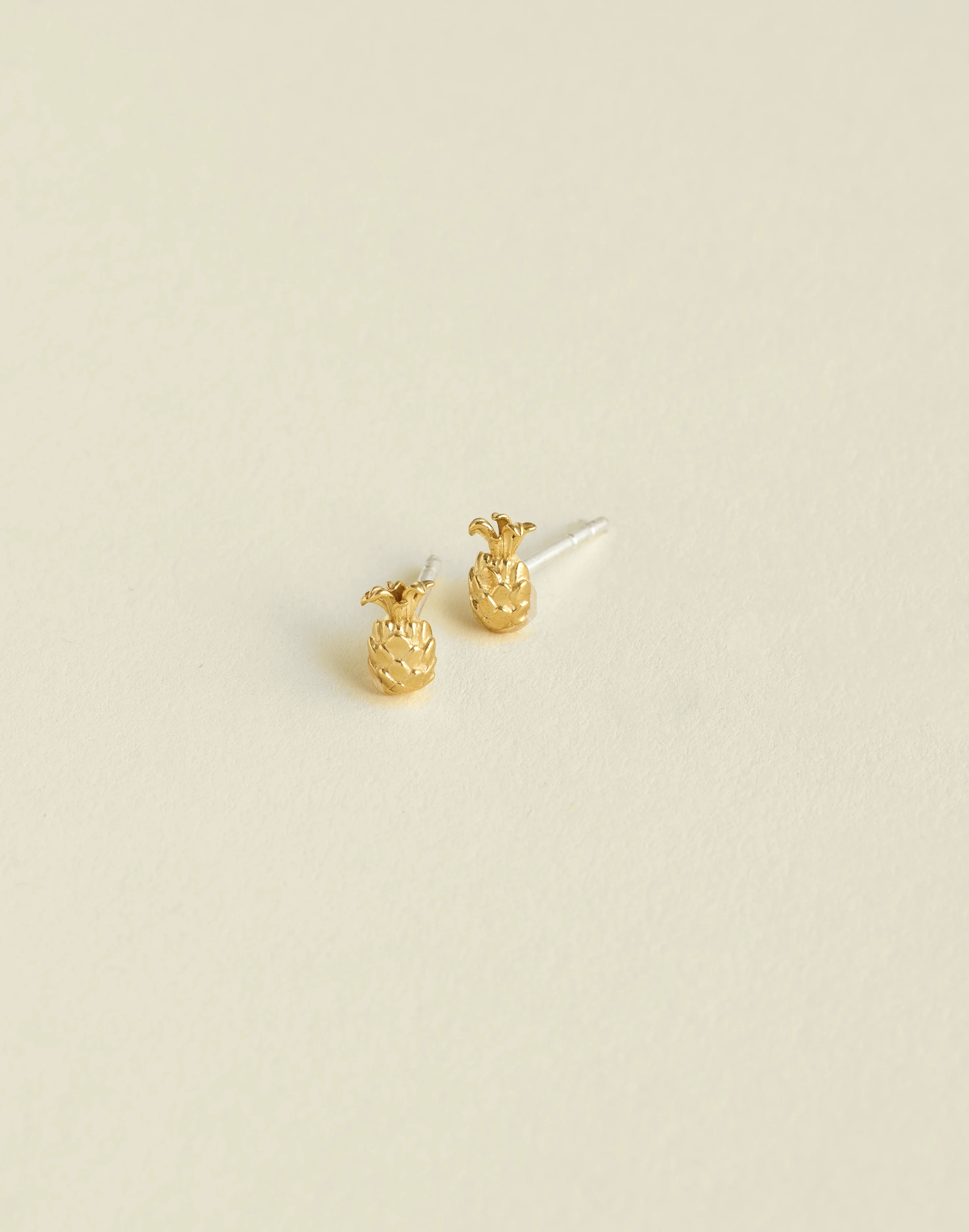 Demi-Fine Pineapple Stud Earrings - 1
