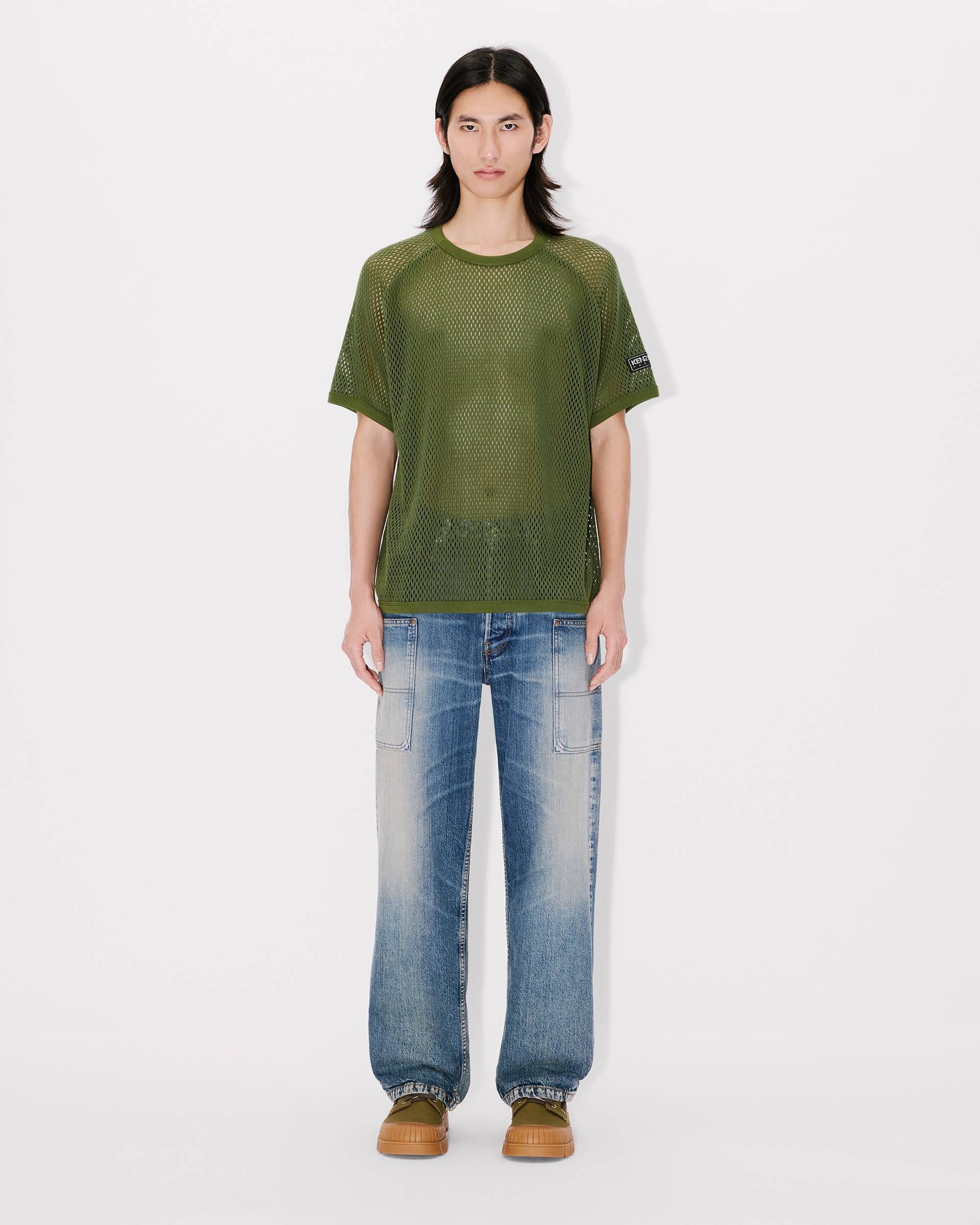 Oversized T-shirt in mesh in cotton - 5