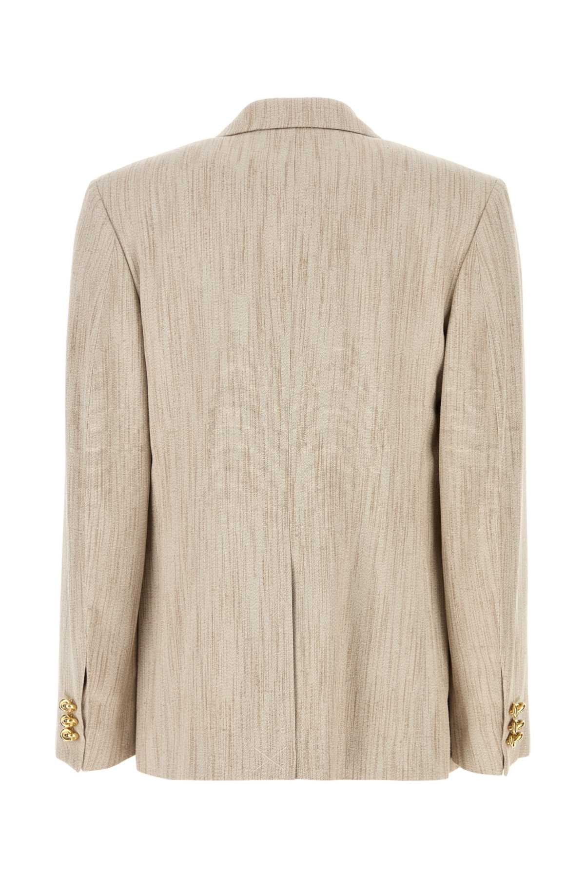 Bottega Veneta Women Melange Sand Viscose Blend Blazer - 2