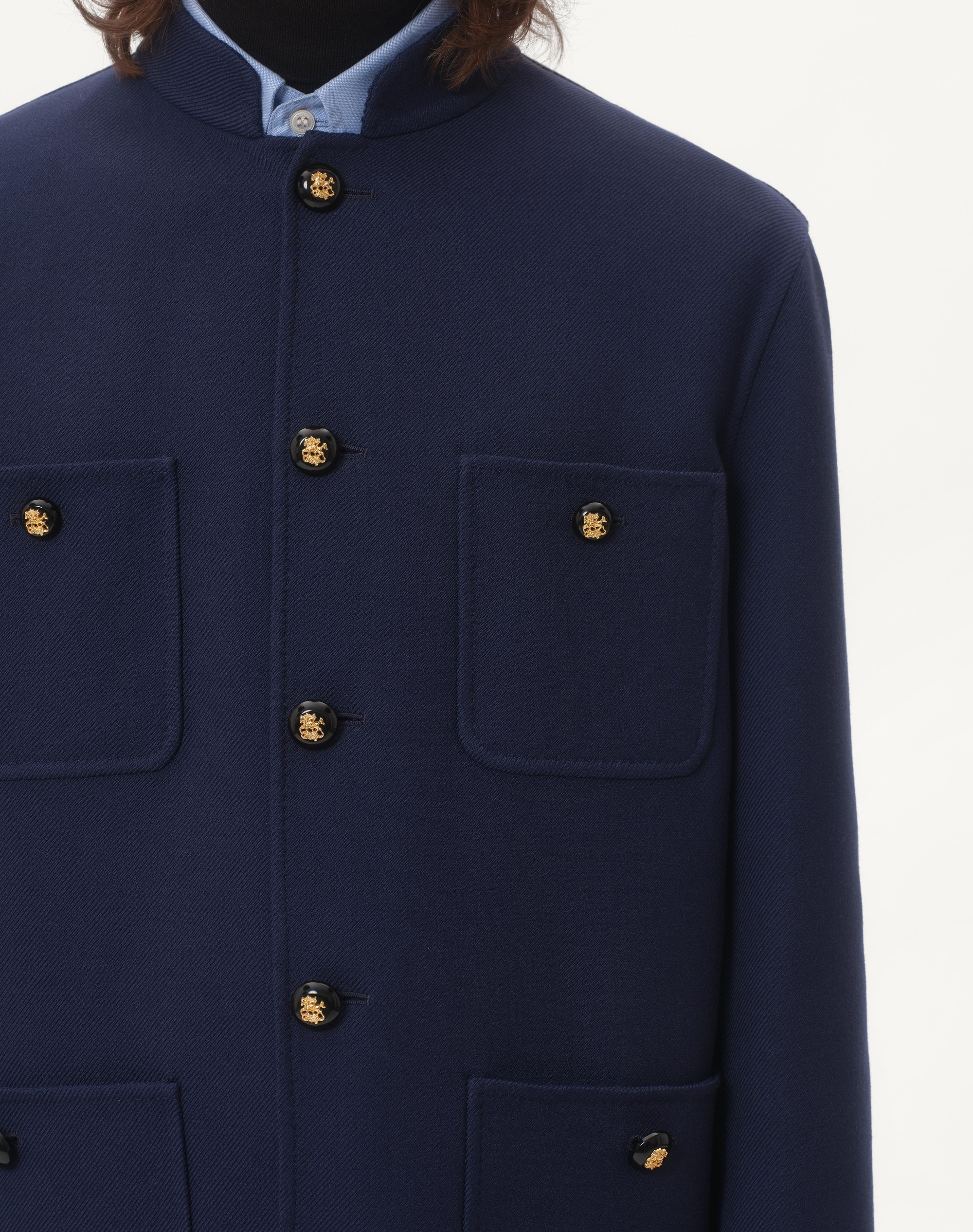 DOUBLE WOOL JACKET WITH MANDARIN COLLAR - 4