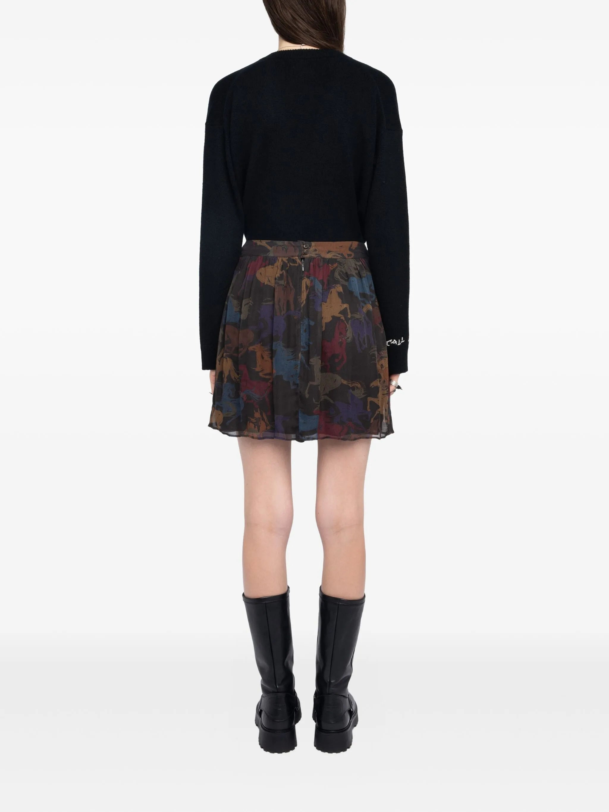 Zadig & Voltaire Pleated Horse-print Skirt - 4