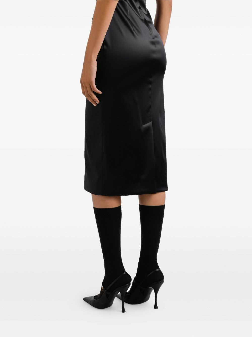 square-neck satin midi dress - 4