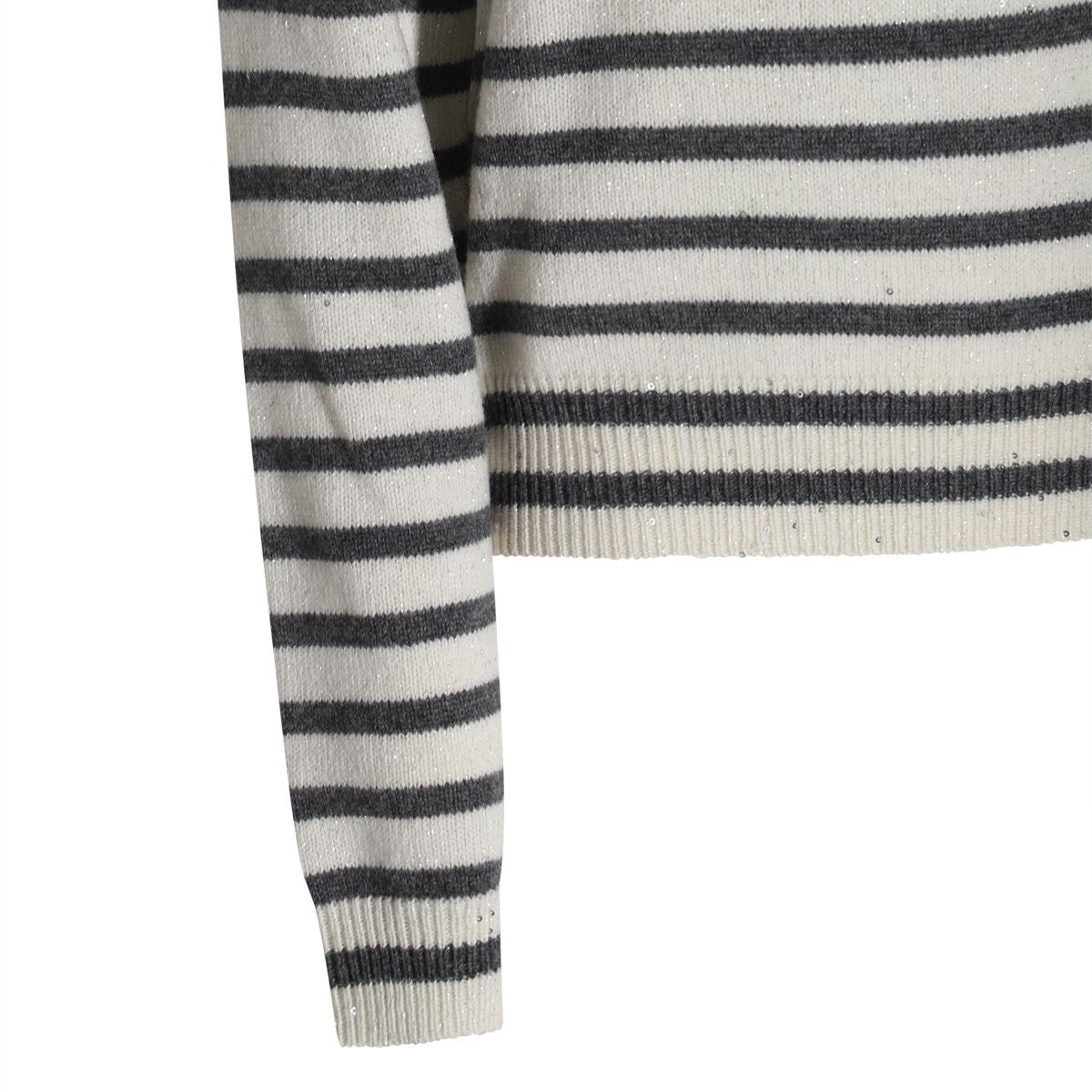 Brunello Cucinelli White And Black Wool Knitwear - 3