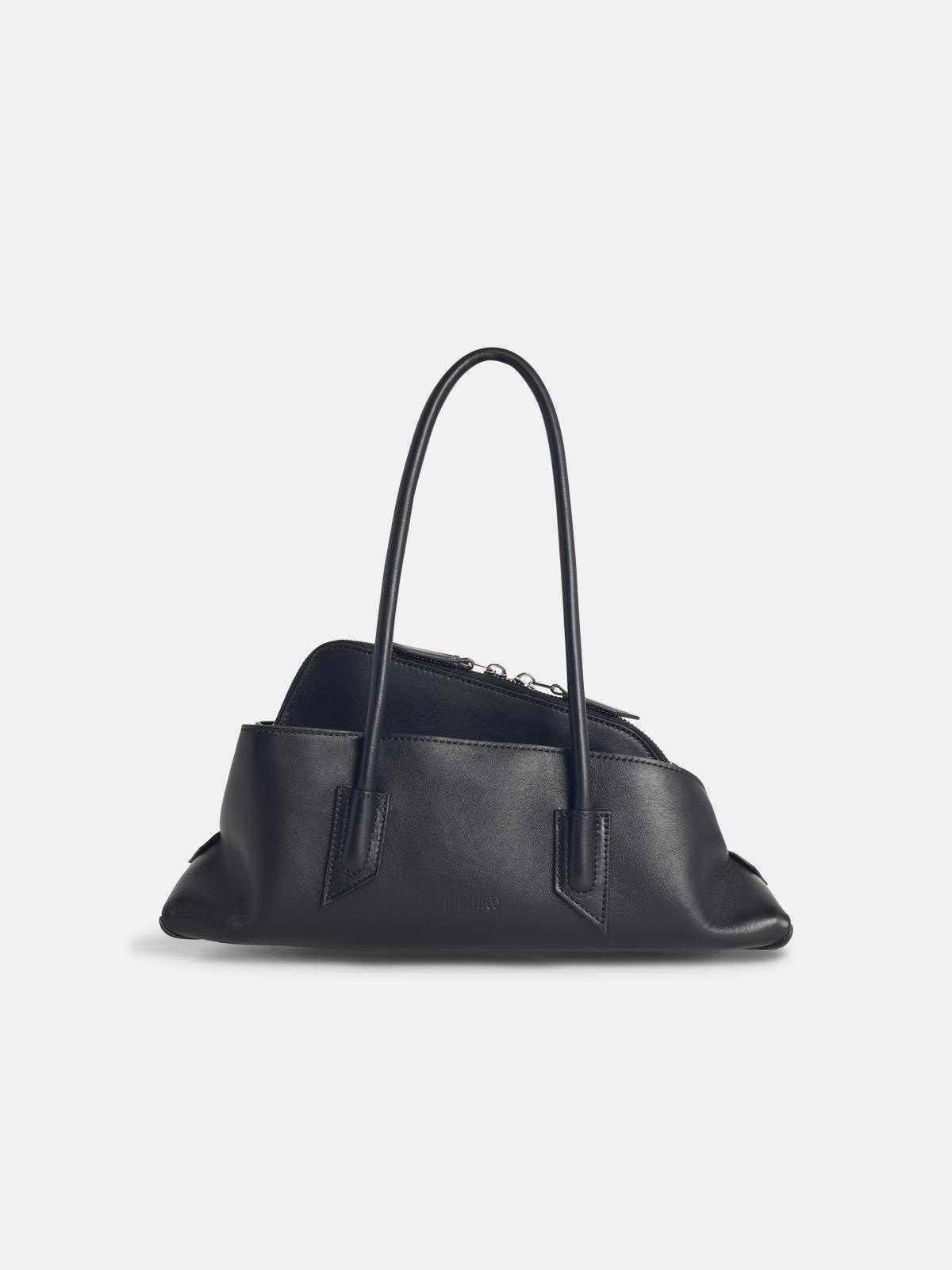 'LA PASSEGGIATA' SMALL BLACK LEATHER BAG - 1