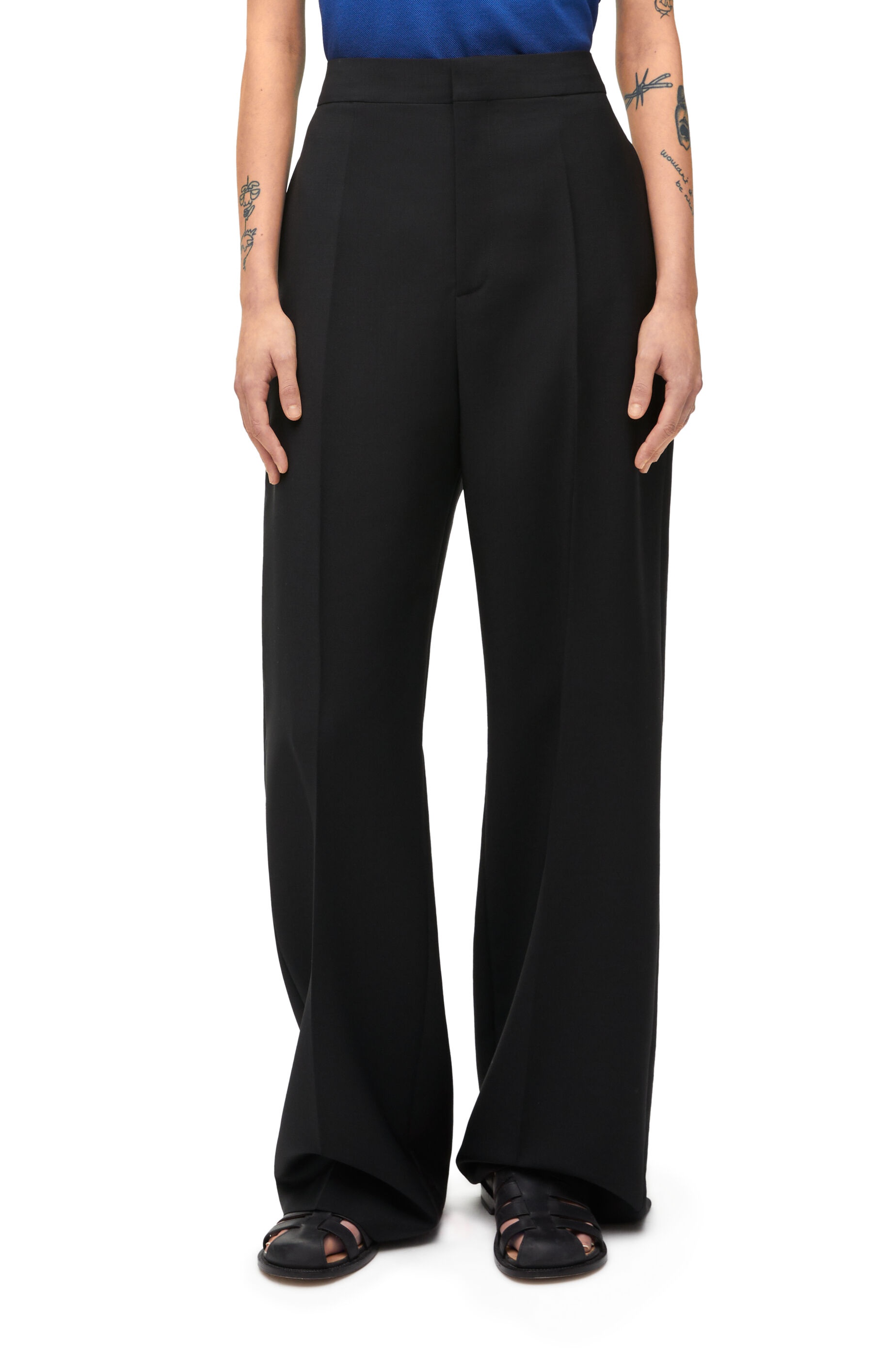 High waisted trousers in mohair and wool - 3