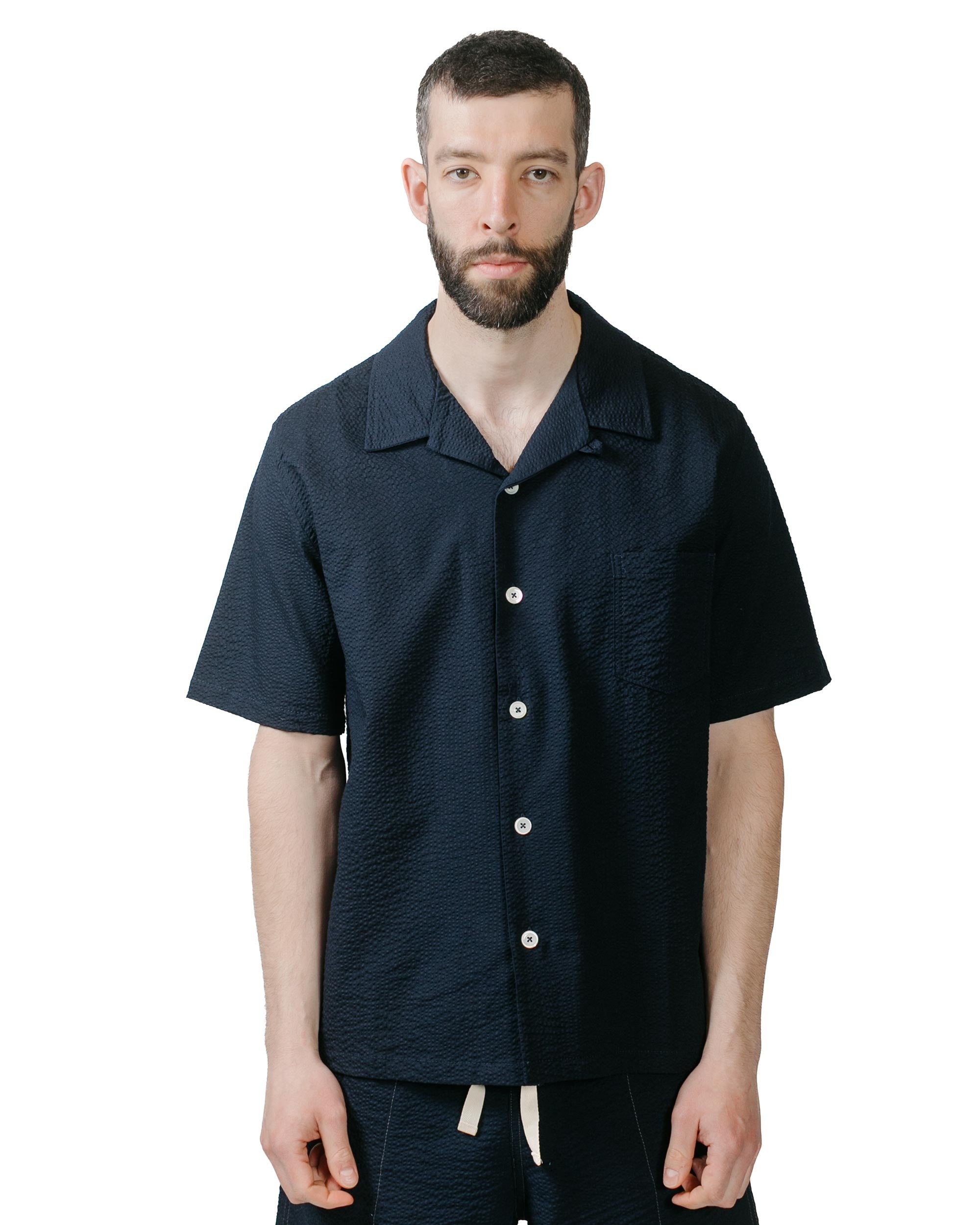 Cocktail Shirt Navy Japanese Seersucker - 2