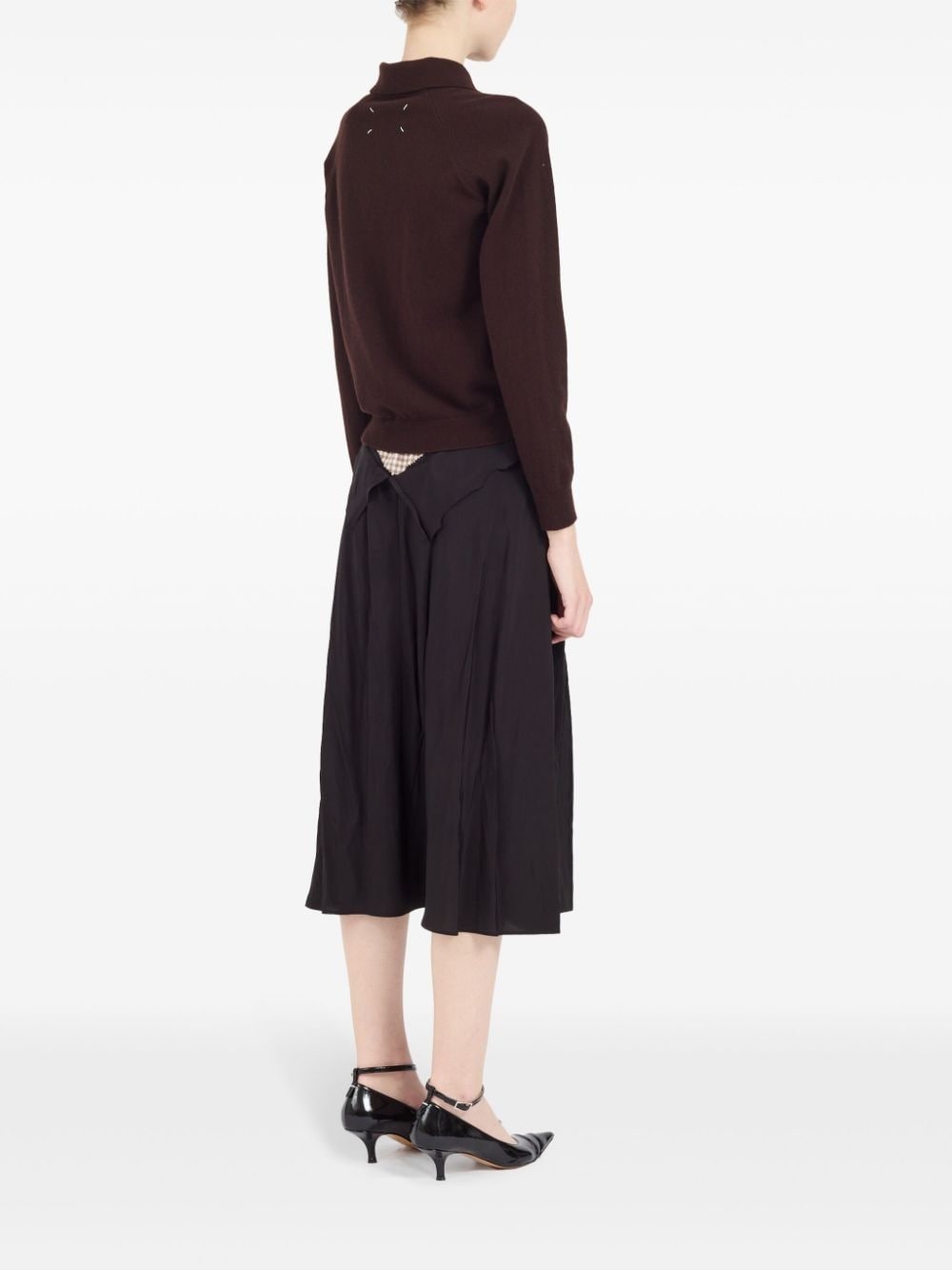 polo collar ribbed knit top - 4