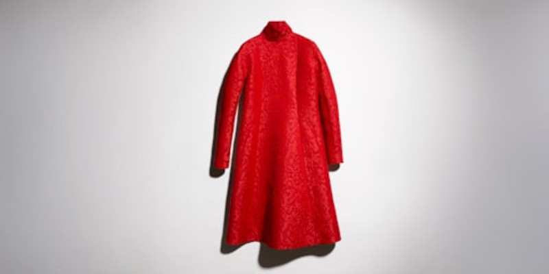 Floral wool brocade dress 1