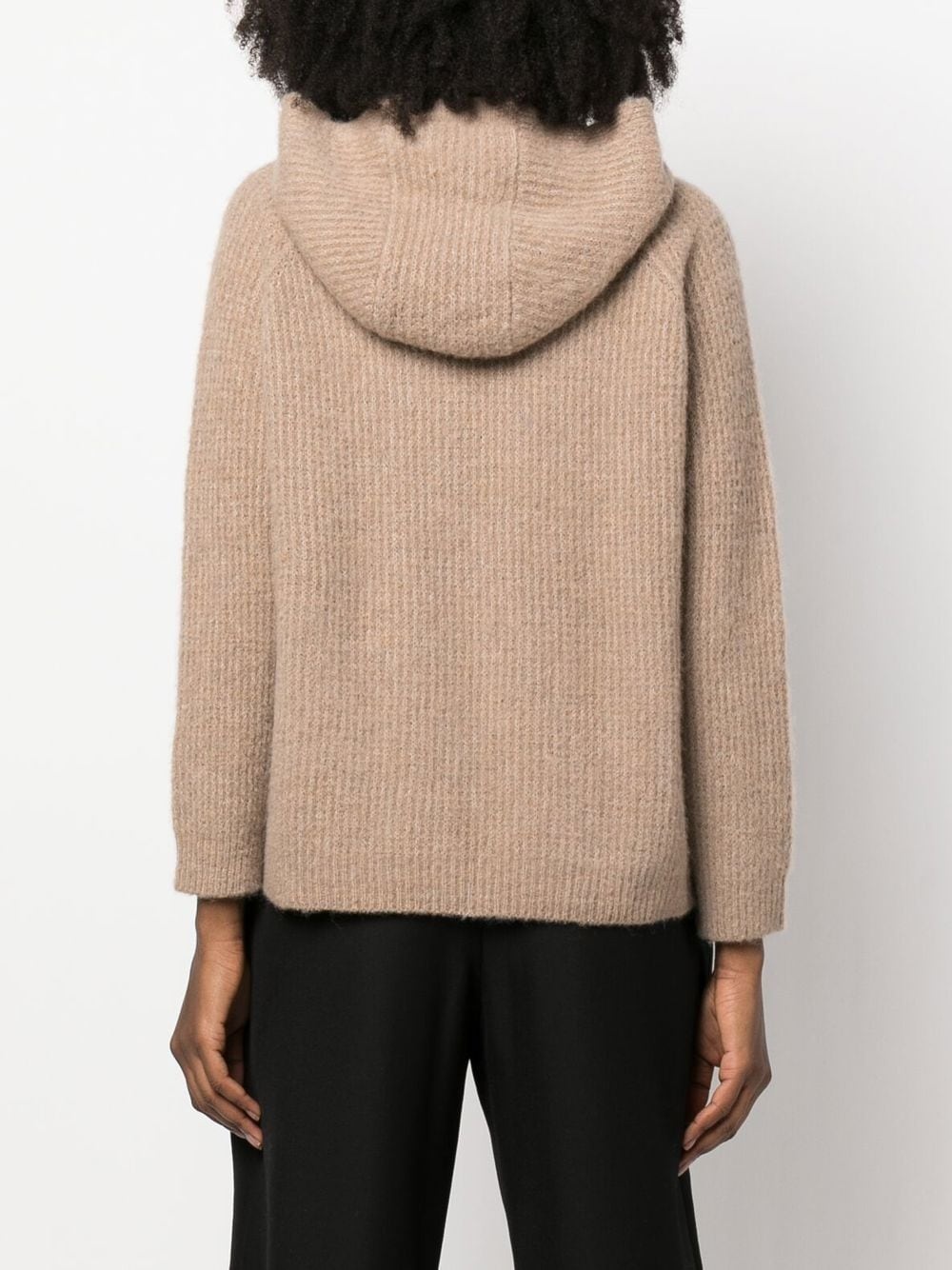hooded zip-front cardigan - 4