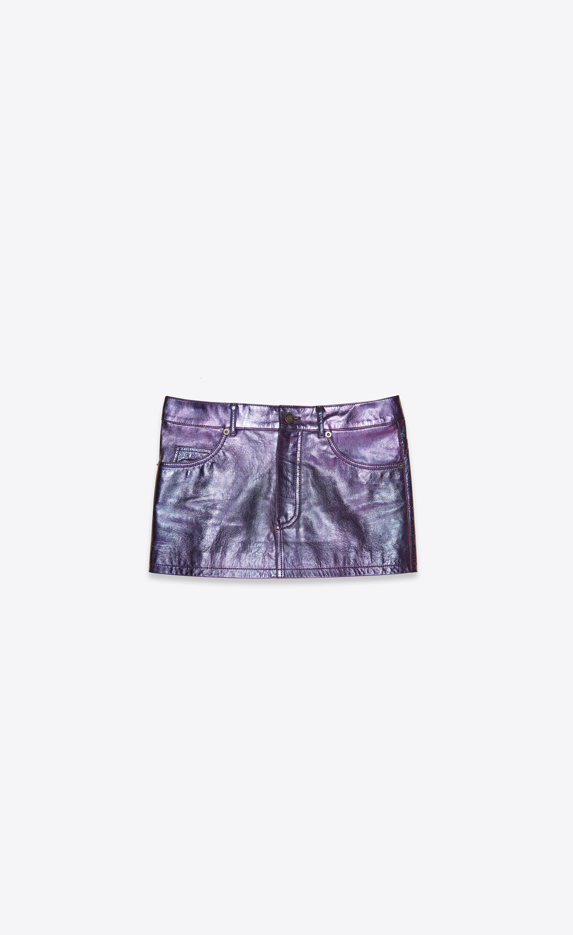 mini skirt in lamé calfskin - 2