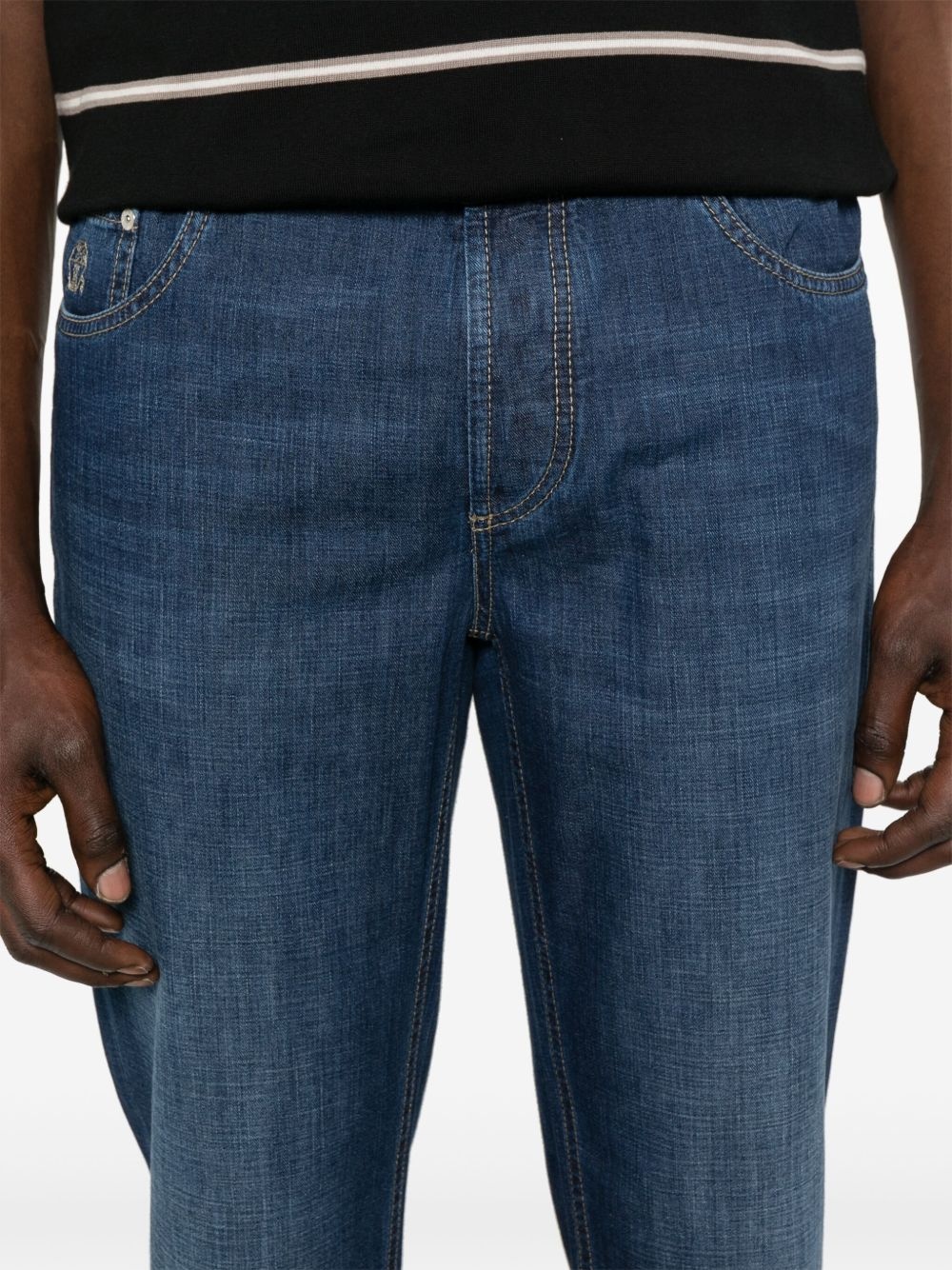 embroidered-logo jeans - 5