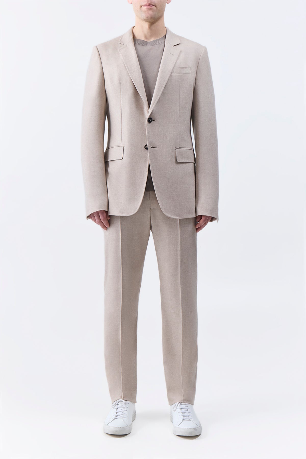Irving Jacket in Camel Virgin Wool Cashmere Flannel - 2
