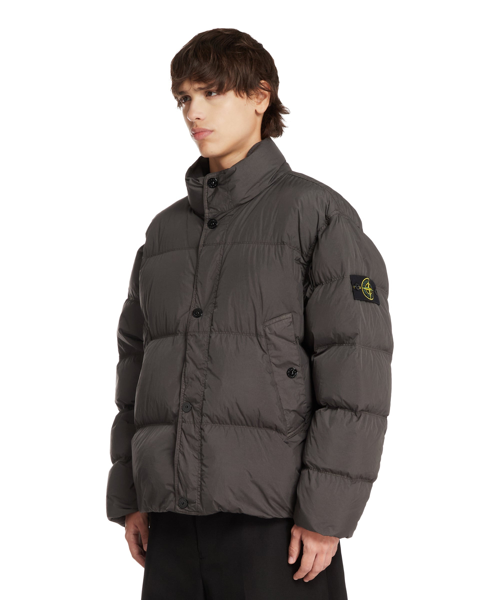 Gray Short Quilted Puffer Jacket - 4