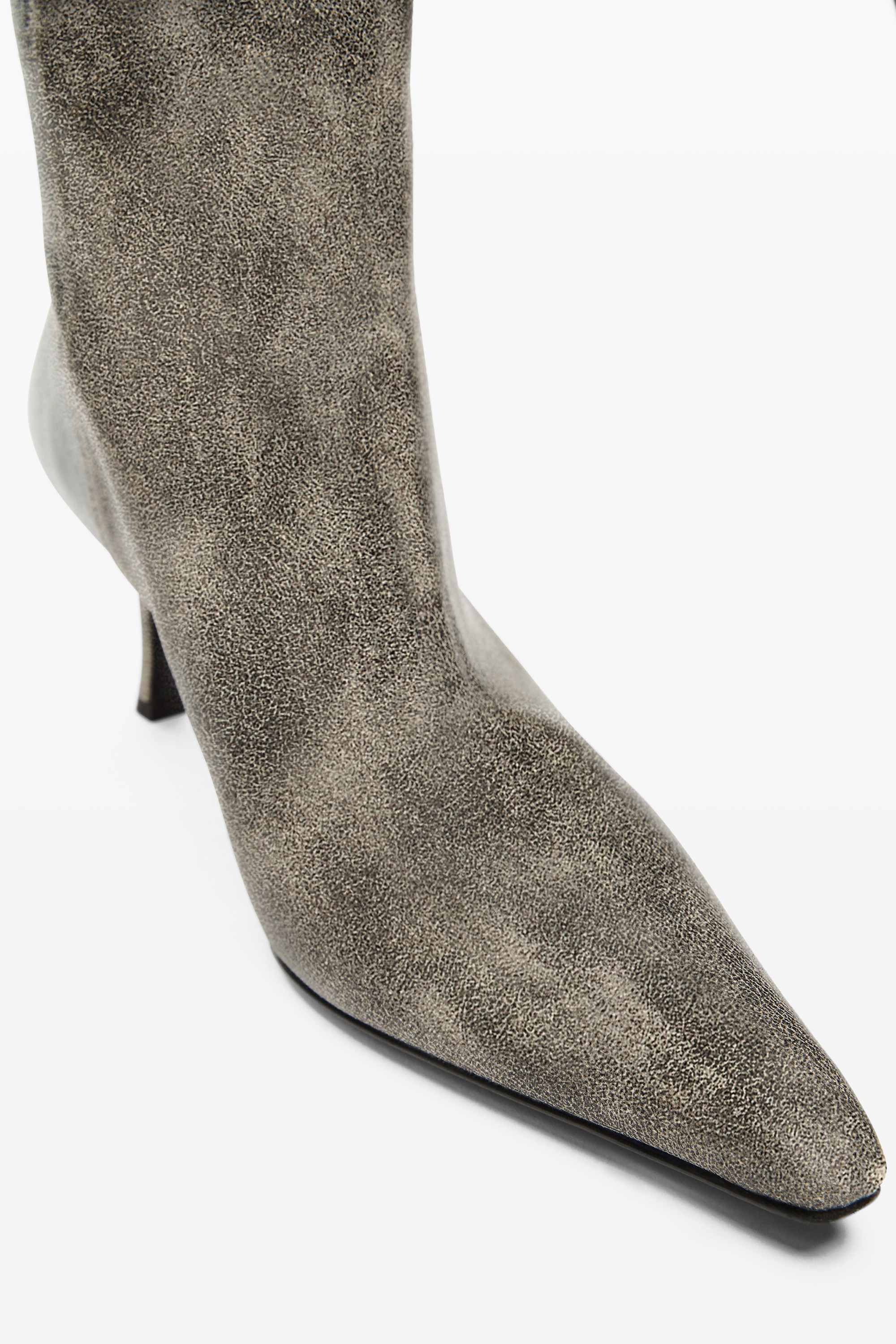 Black Crackle Leather Vera Boot - 3