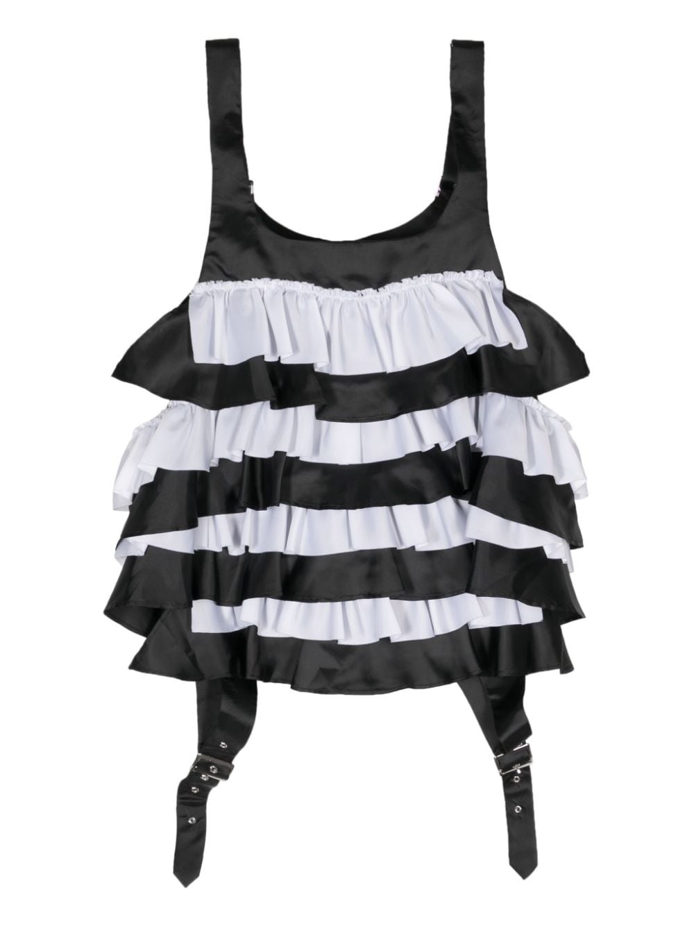 two-tone ruffled top - 2