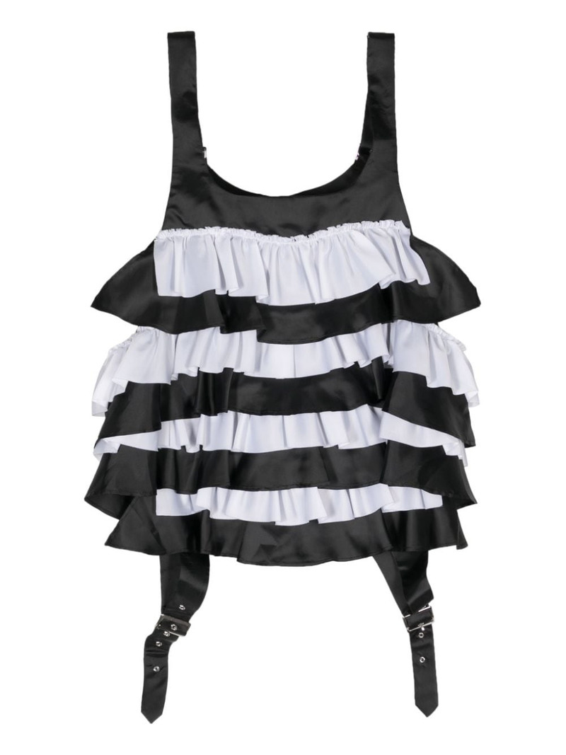 Noir Kei Ninomiya two-tone ruffled top outlook