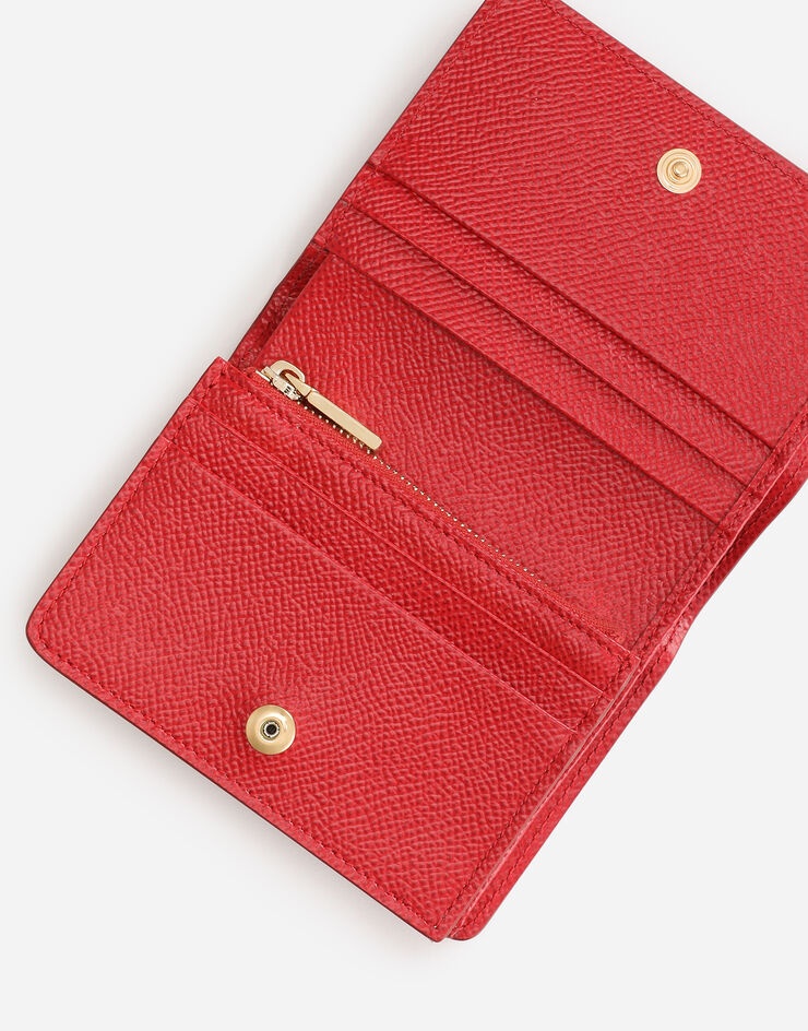 Small continental wallet in Dauphine calfskin with rhinestone DG detail - 4