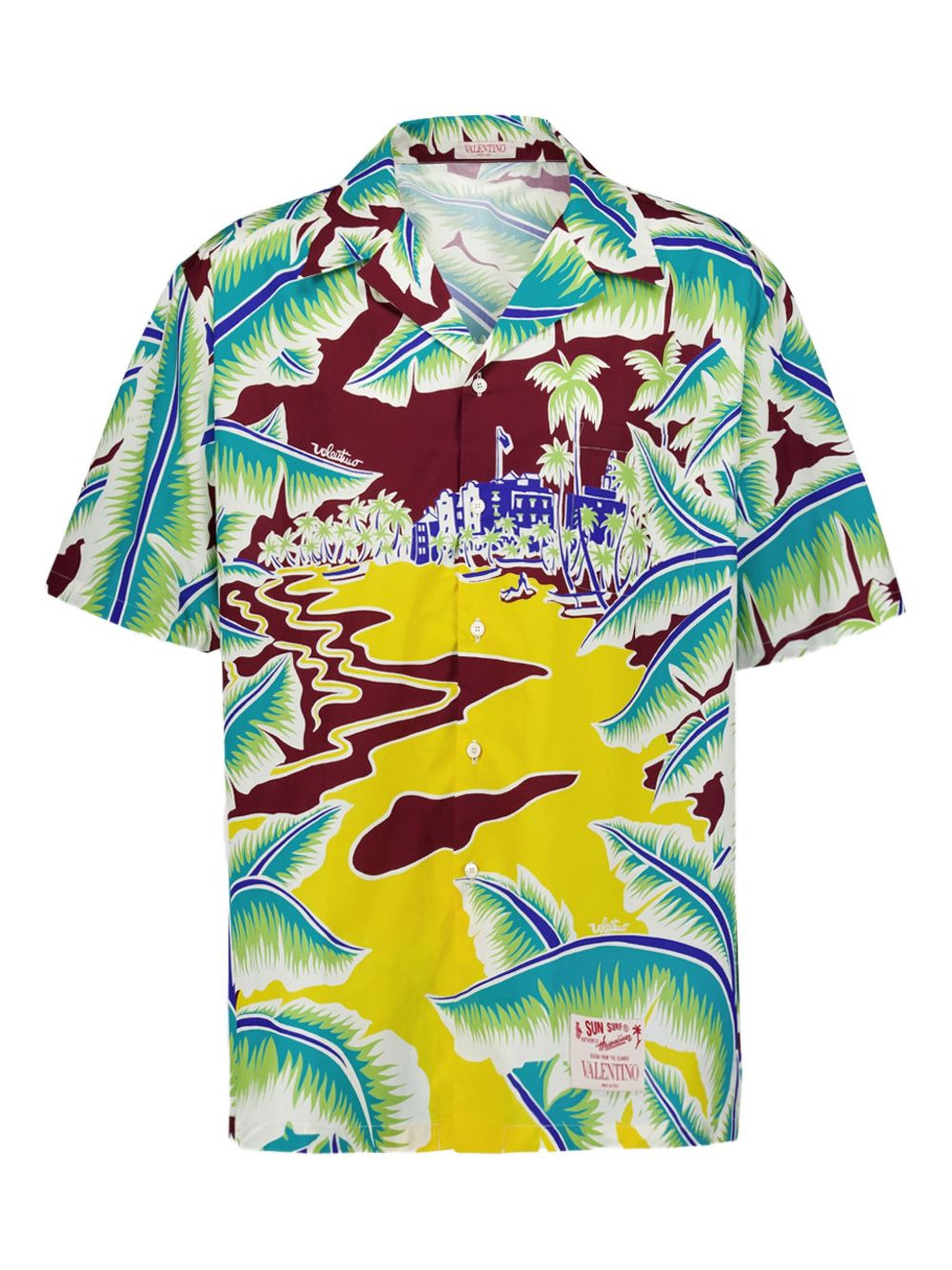 tropical-print short-sleeve shirt - 1