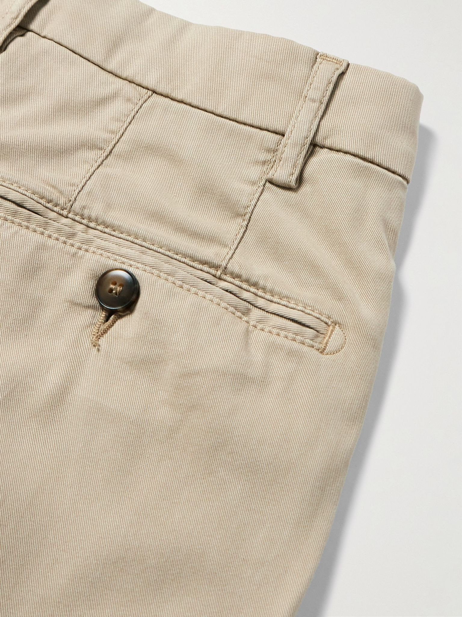 Garment-Dyed Stretch-Lyocell and Cotton-Blend Trousers Beige - 5