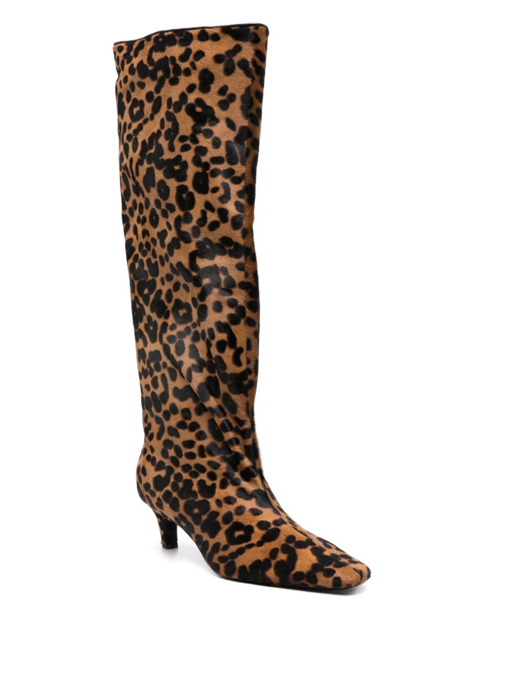 35mm leopard-print brushed boots - 2
