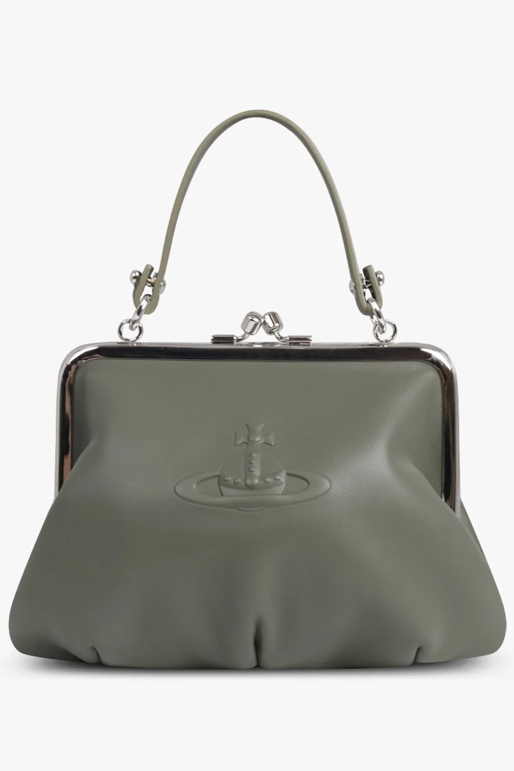 GRANNY FRAME EMBOSSED ORB PURSE | GREEN - 1