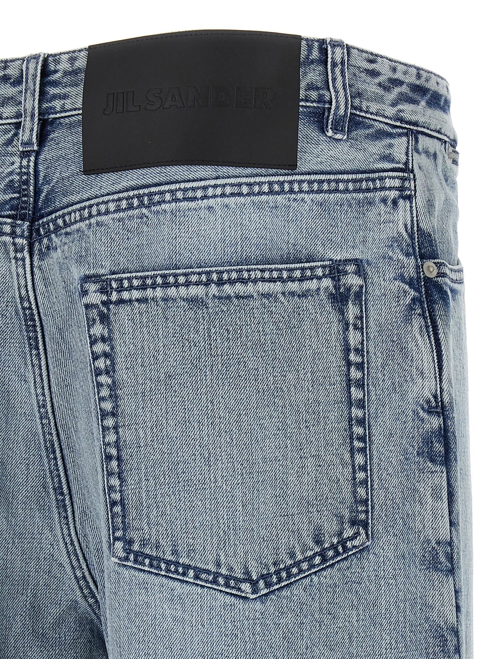Diagonal Cotton Jeans Light Blue - 4