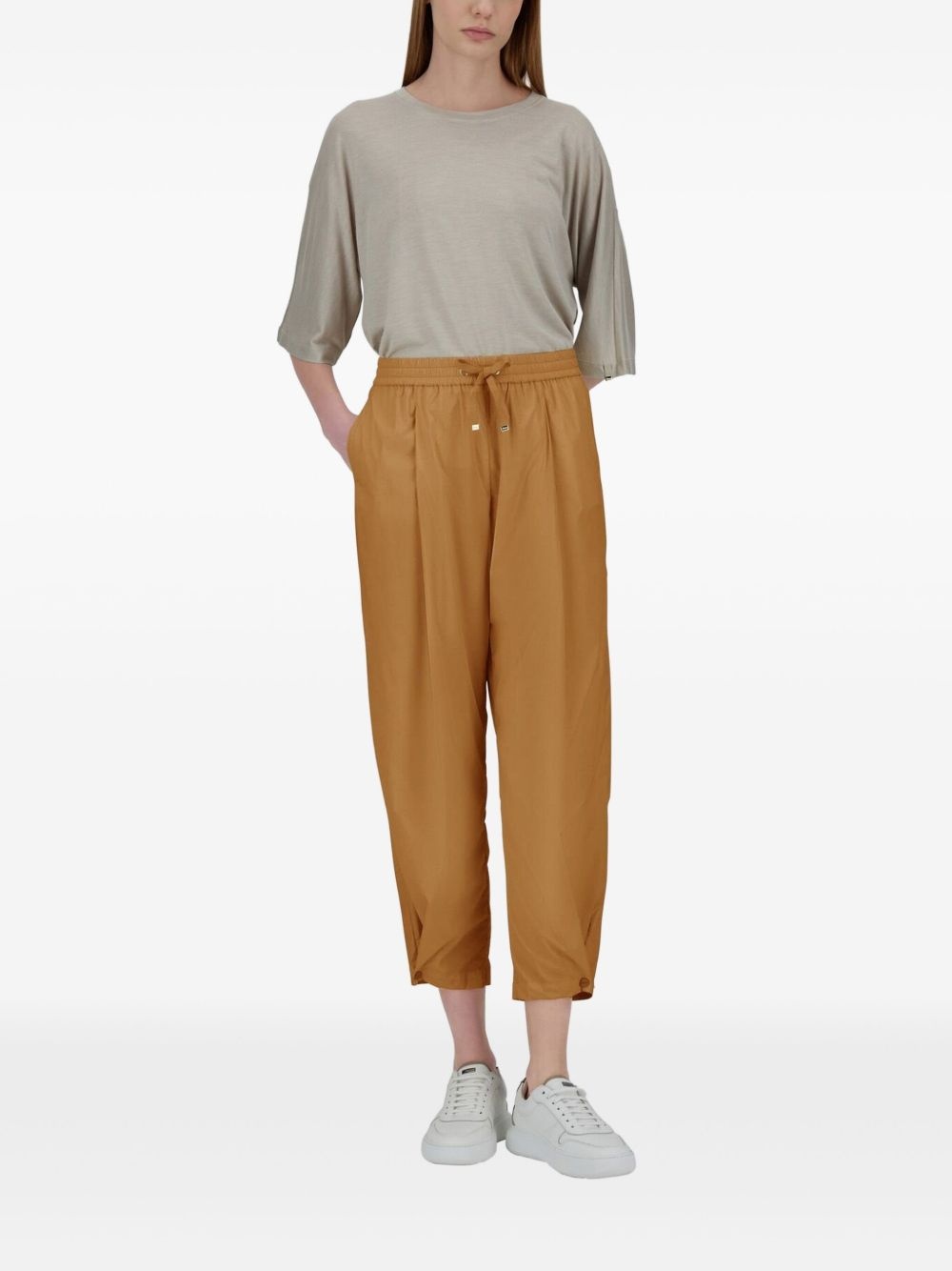 drawstring-fastening trousers - 2