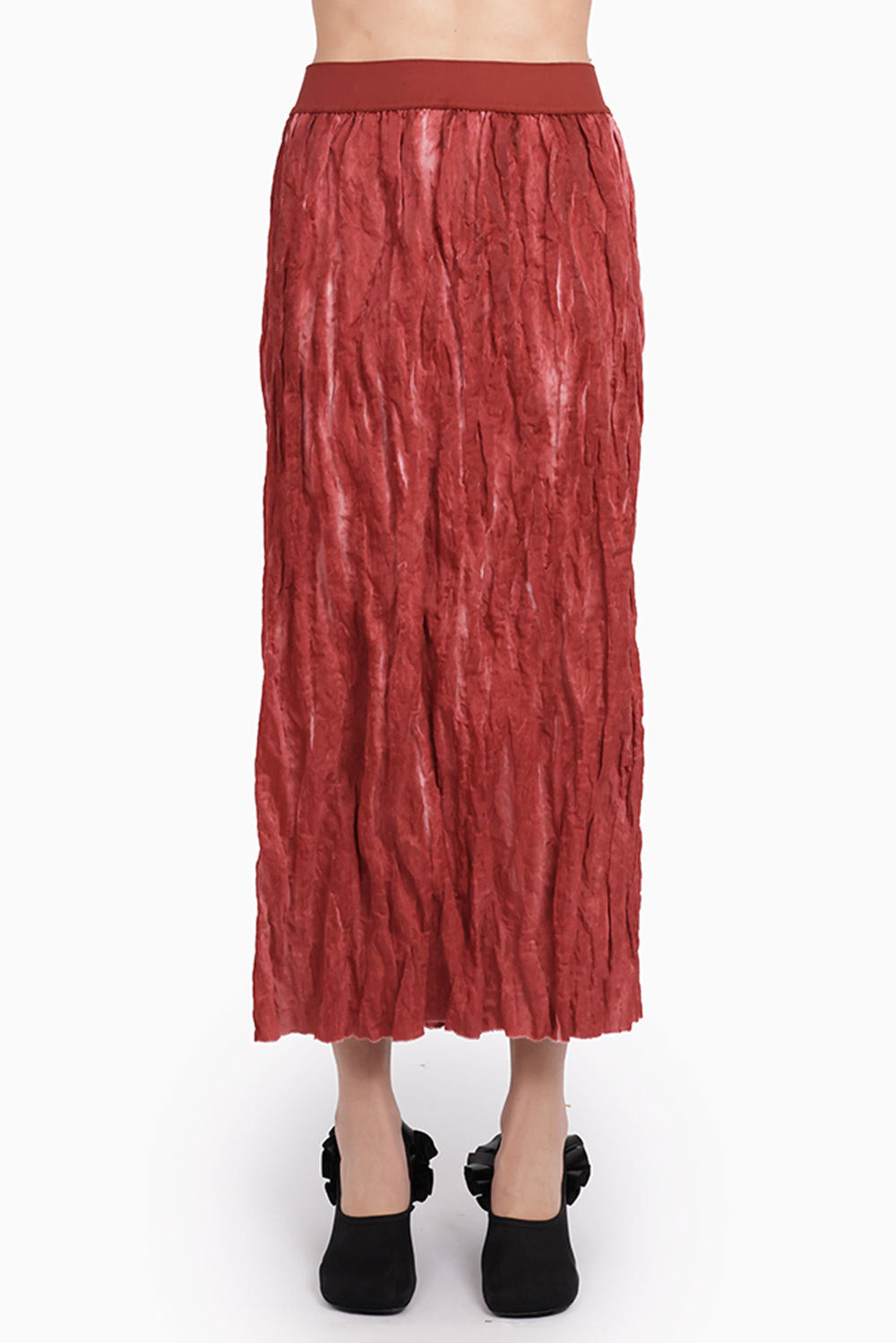GOOP RELAXED PLEAT MIDI SKIRT | RED - 3