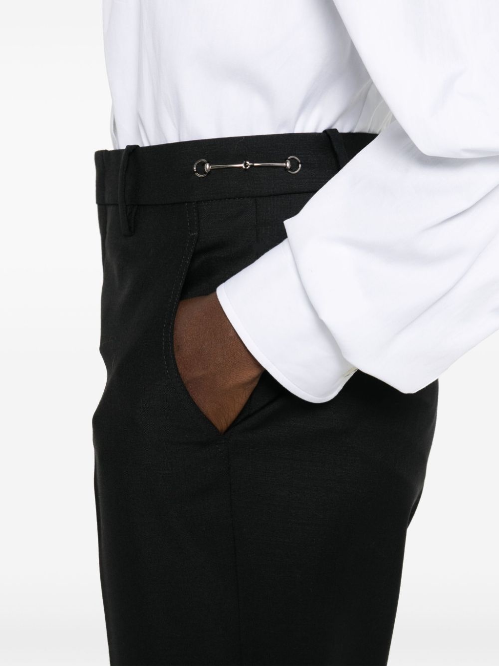Horsebit wool tailored trousers - 5