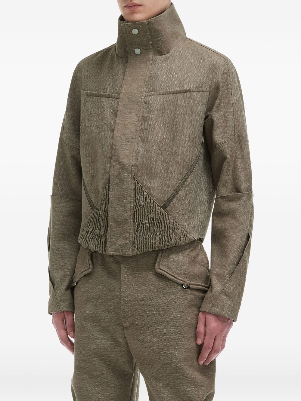 ruched-detailing jacket - 3