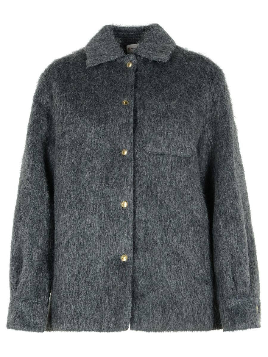 Moncler Grey Wool Blend Jacket - 1