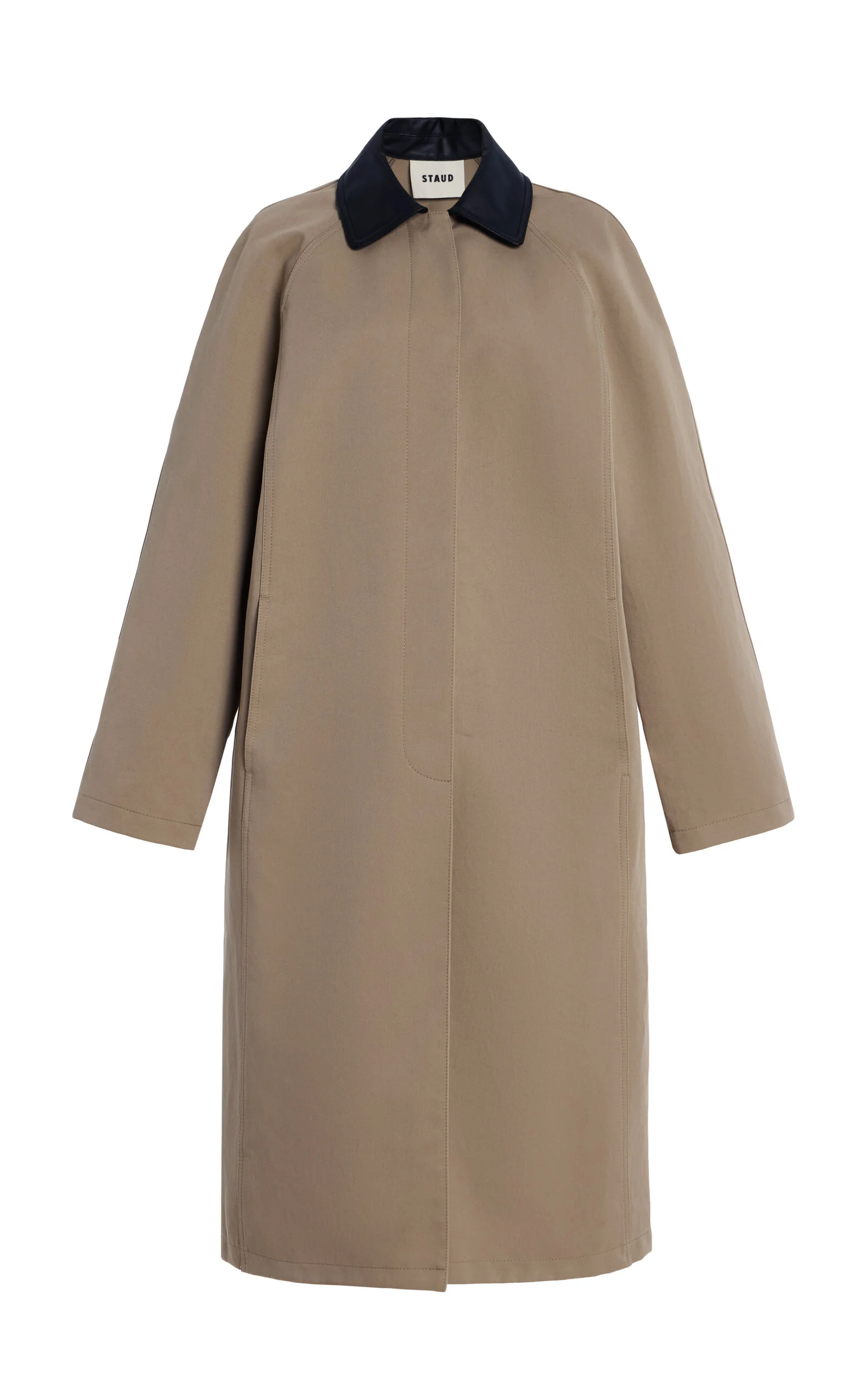 Jonah Leather-Trimmed Twill Long Jacket brown - 1