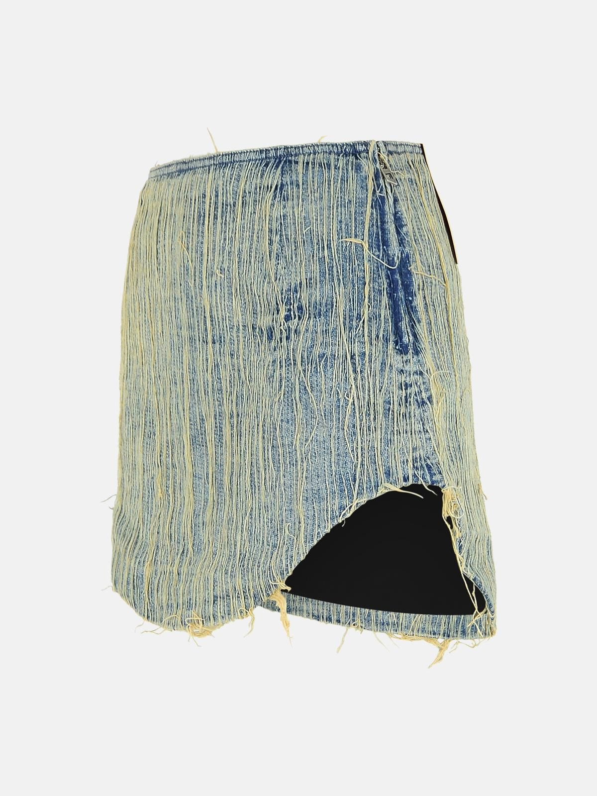 'ADA' BLUE COTTON MINISKIRT - 2