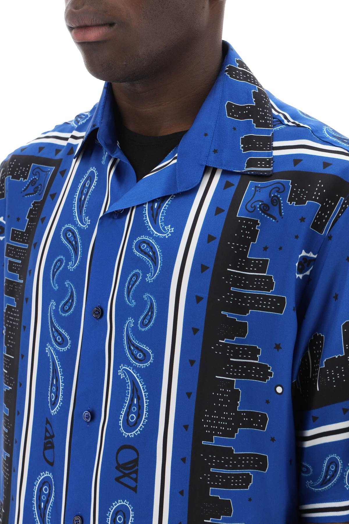 SKYLINE PAISLEY BOWLING SHIRT WITH PATTERN - 5