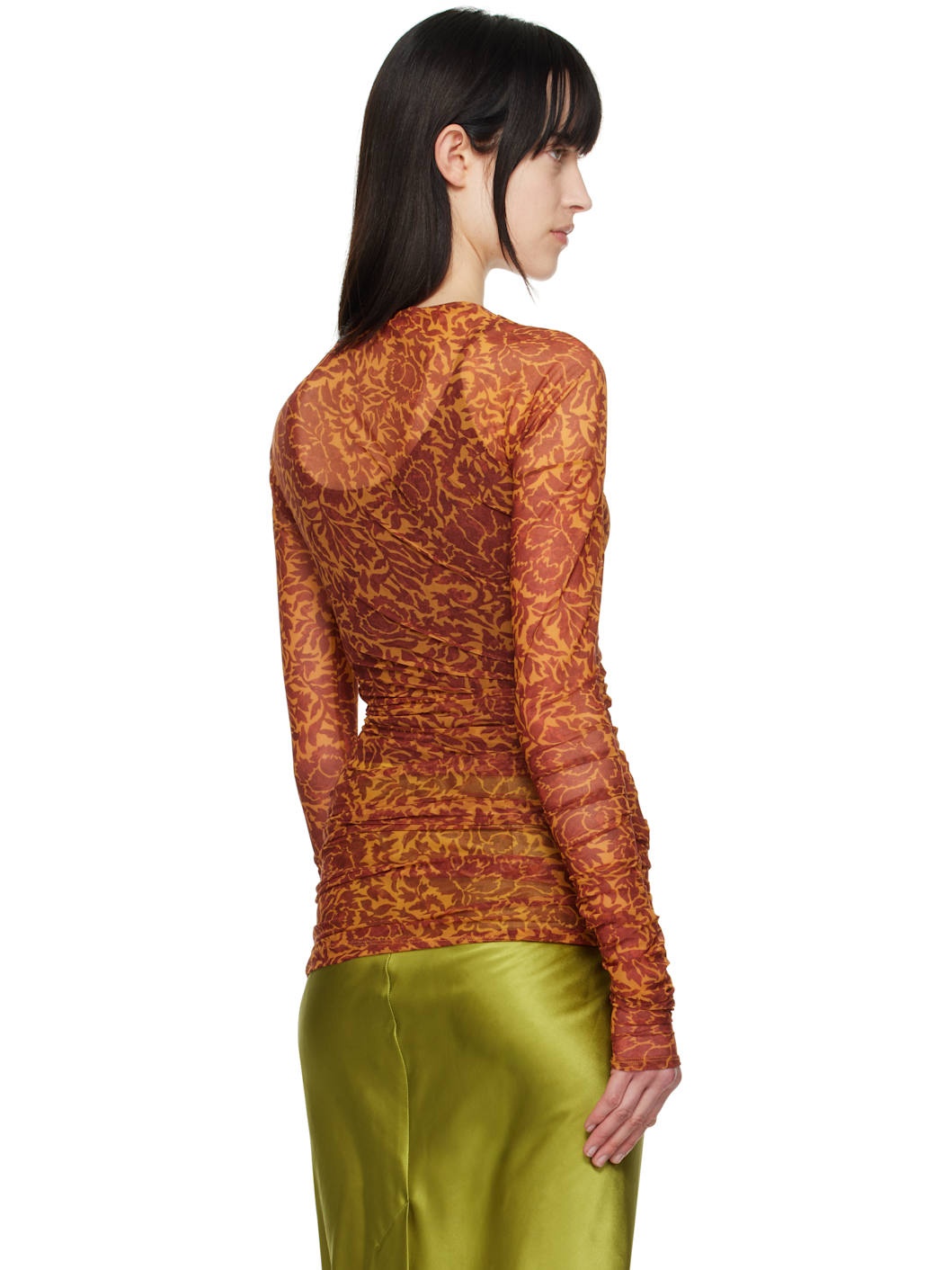Orange Printed Long Sleeve T-shirt - 3