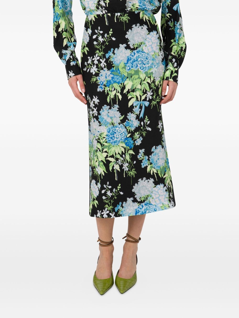 floral-print midi skirt - 3