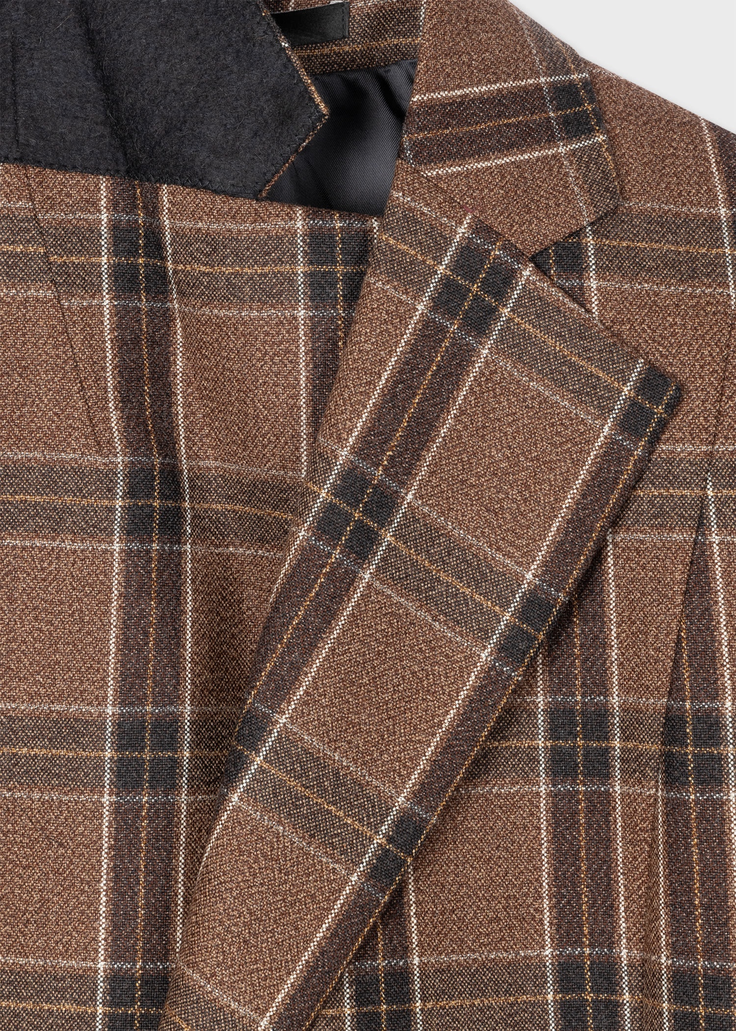 Brown Buffalo Check Double-Breasted Blazer - 2