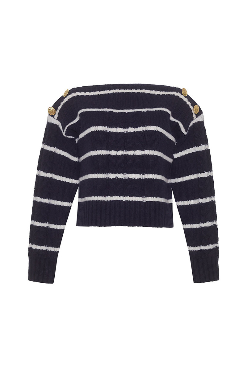 Sarita Top Chunky Stripes with a Breezy Boat Neck 1