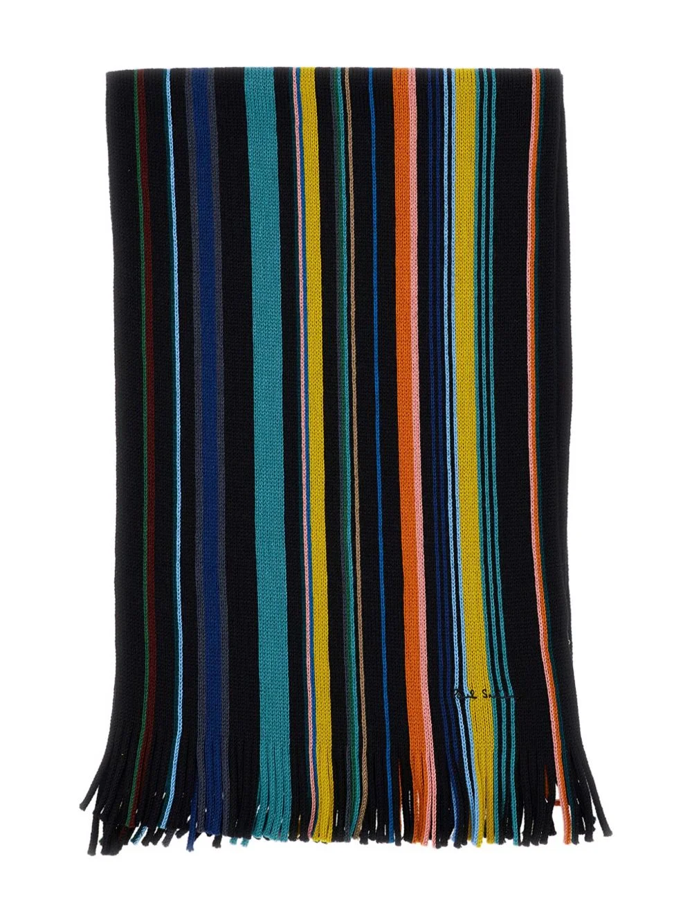striped fringed scarf - 1