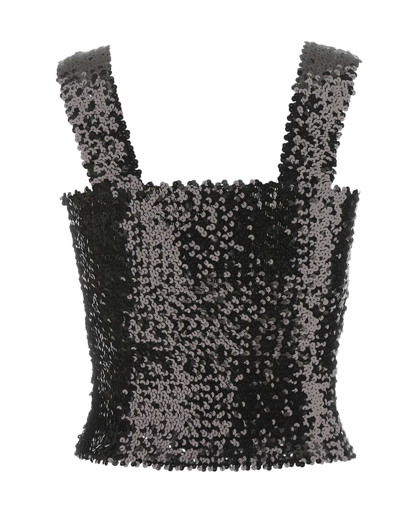 Black Sequins Top - 2